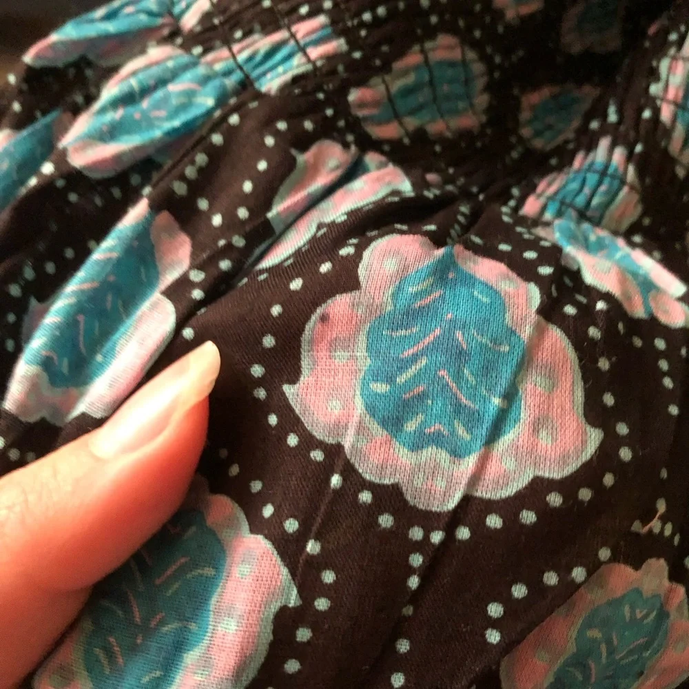 Karina Grimaldi smocked tiered ruffle skirt cotton made in india